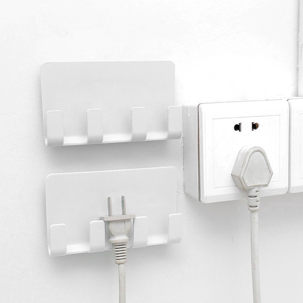Giá Treo Tường Tự Dính Để Đựng Điện Thoại Khi Sạc Pin 4 Móc Tiện Lợi