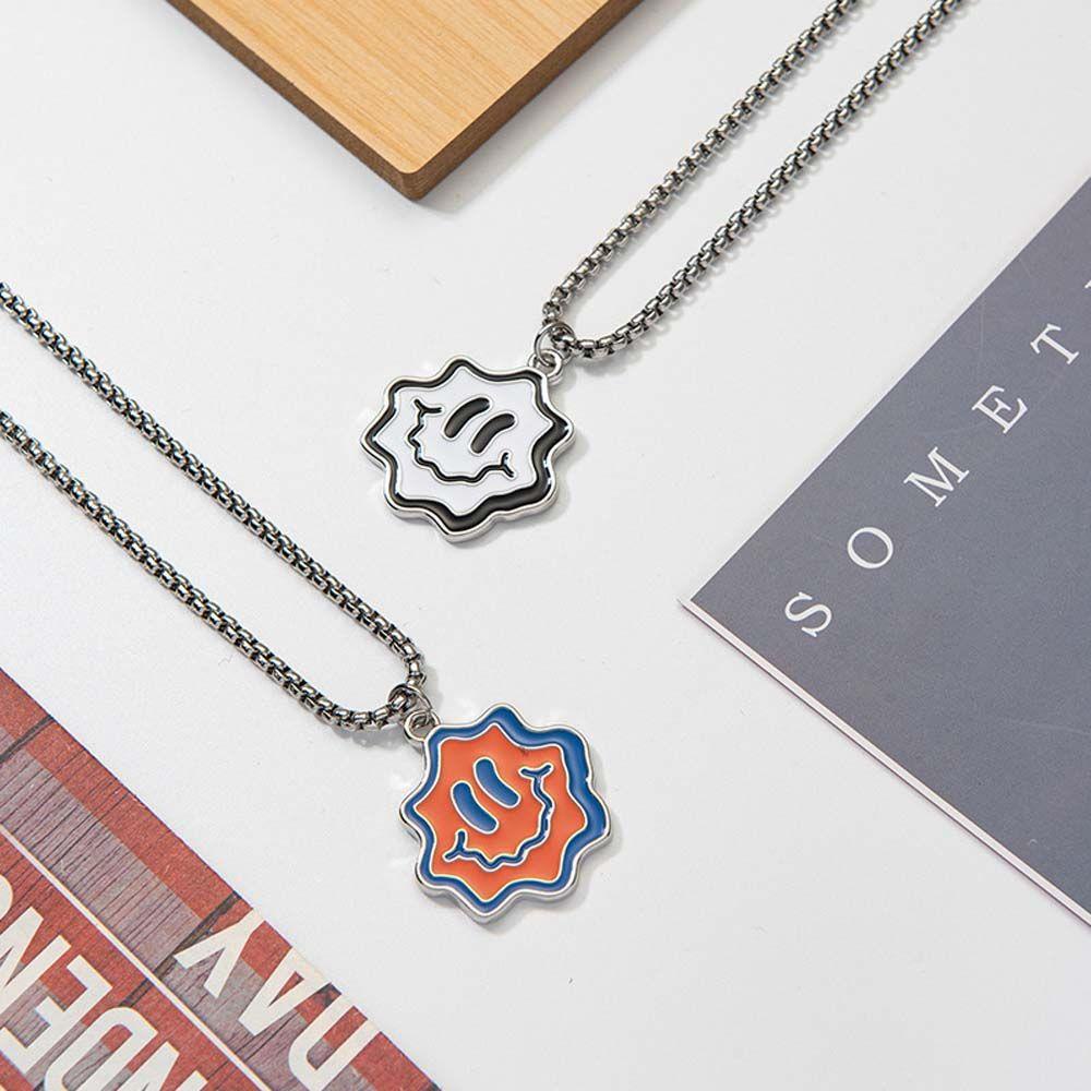 ANEMONE Vòng Cổ Choker Hình Mặt Cười Phong Cách Hàn Quốc Thời Trang Cho Nam