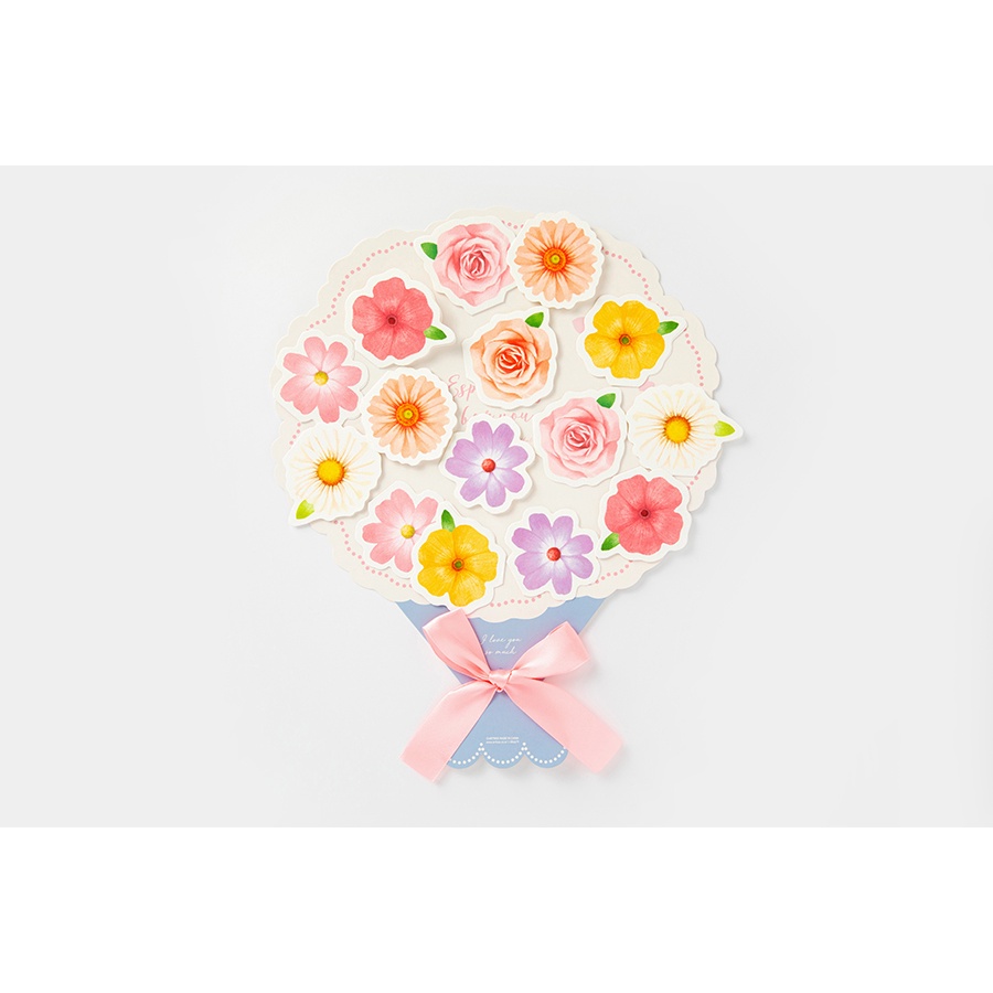 Thiệp ARTBOX Hàn Quốc Hình Bó Hoa Màu Hồng