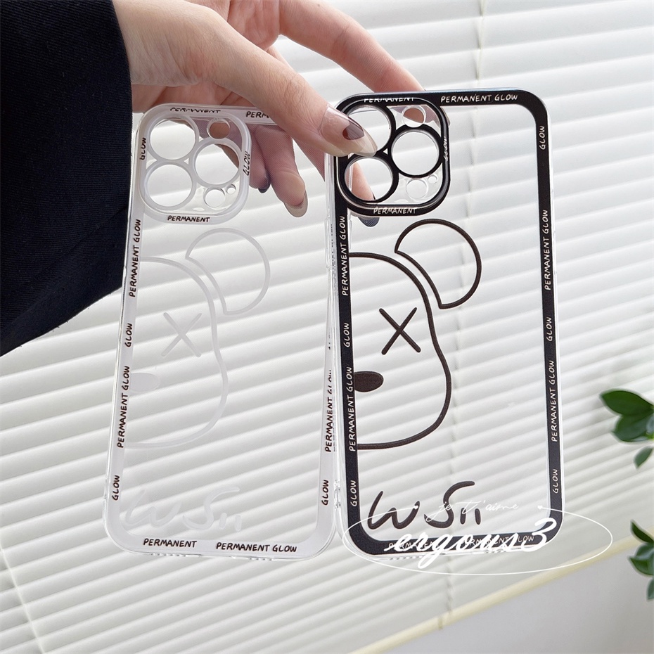 Ốp Điện Thoại Họa Tiết Hoạt Hình Gấu Độc Đáo Thời Trang Cho iPhone 13 12 11 Pro Max X XR XS Max SE 2020 8 7 Plus