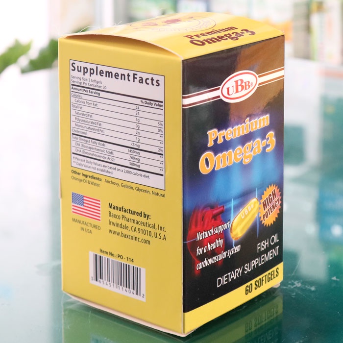 Viên uống UBB PREMIUM OMEGA 3 – Hỗ trợ giúp sáng mắt, bổ não (Hộp 60 viên)