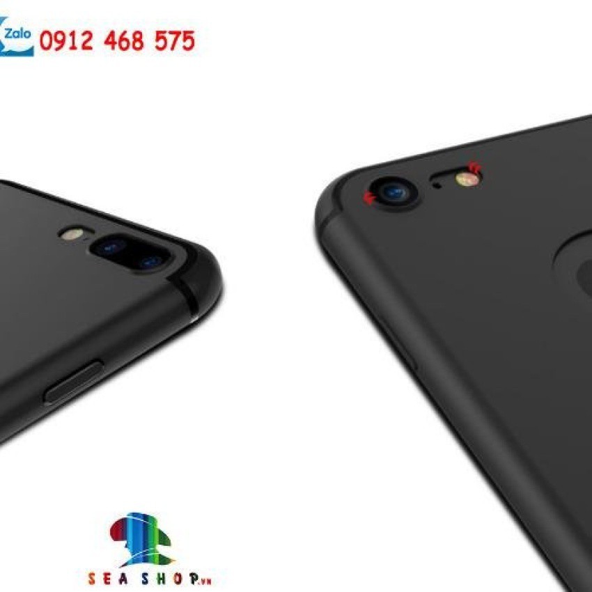 [TẶNG CƯỜNG LỰC]Ốp lưng iPhone 7 Plus nhựa dẻo - đen - chống trơn trượt