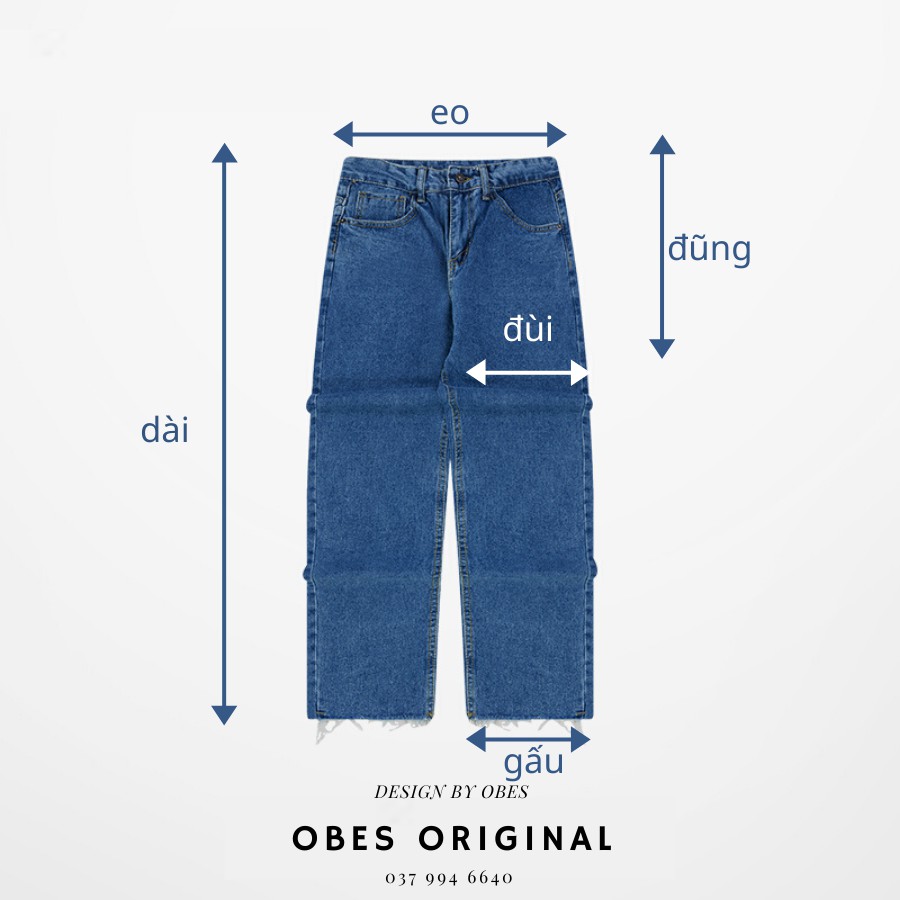 [OBES] Quần jeans nam xanh đậm cut gấu QXĐ0 | BigBuy360 - bigbuy360.vn