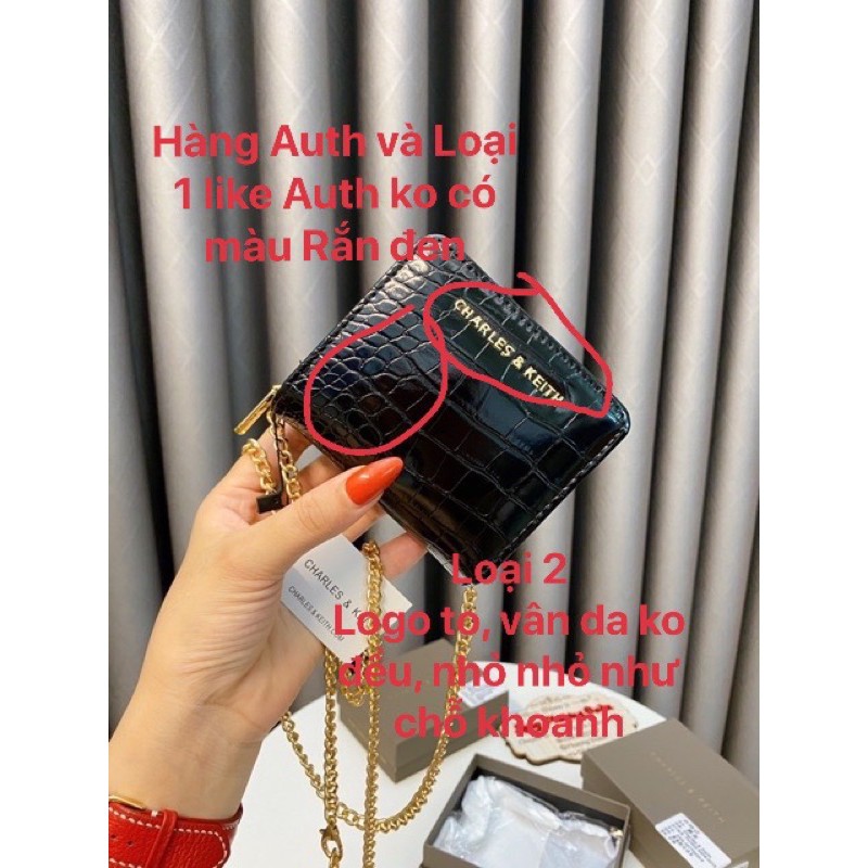 Ví CnK xuất mini gập kéo có Dây đeo chéo hàng like Auutth fullbox
