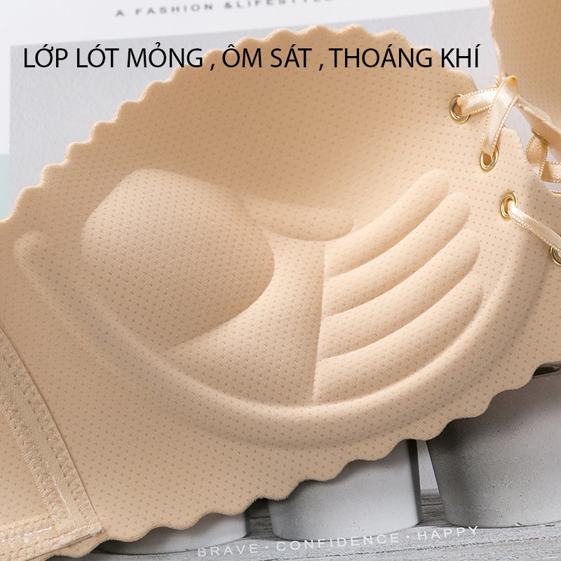 Áo Cúp Ngực Đúc Su Không Dây Chống Tụt Dây Kéo Tạo Khe