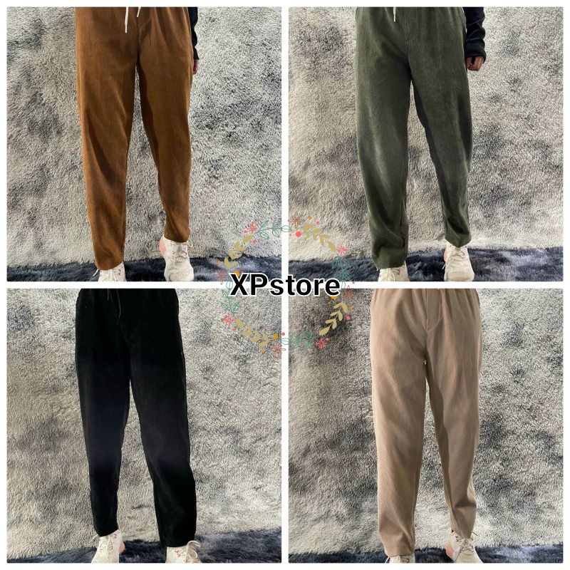 XPstore Quần baggy unisex Nhung tăm form đẹp (Ảnh thật)