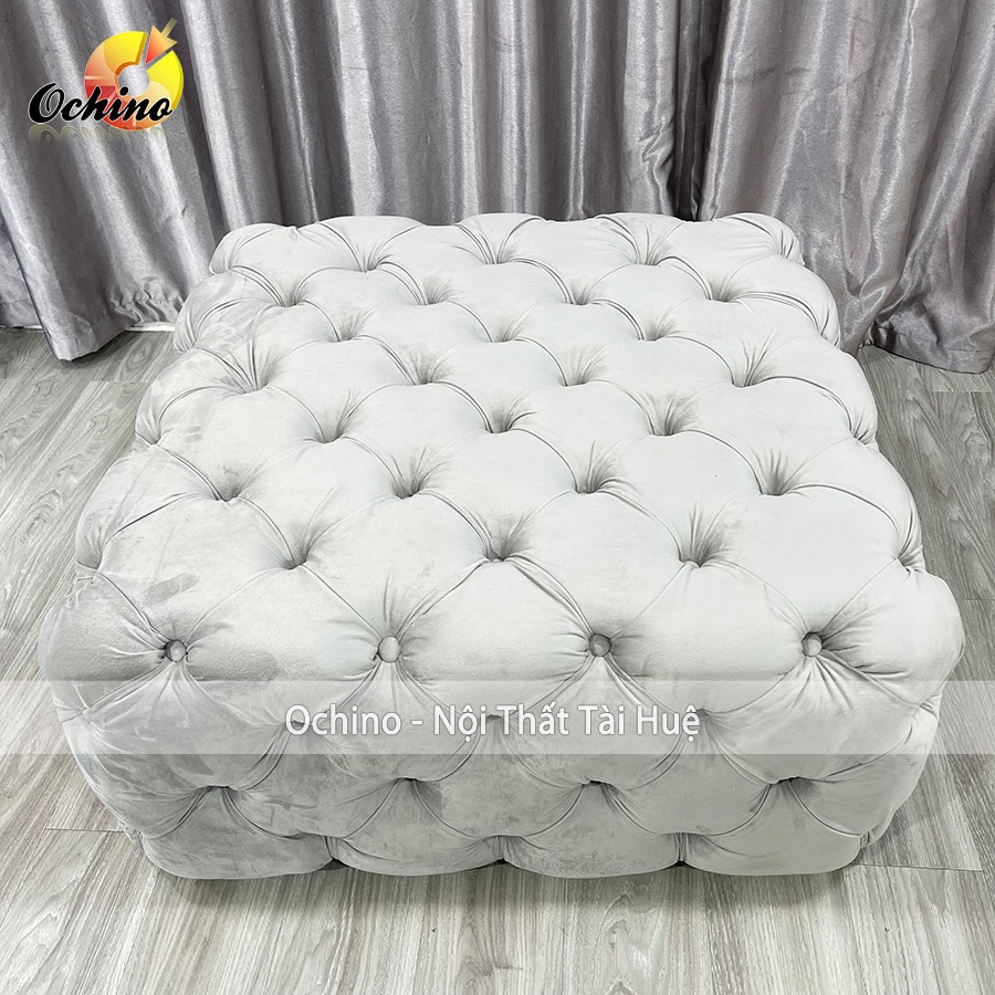 Ghế Đôn Sofa Hình Vuông Nhún Cổ Điển Để Shop Hoặc Phòng Khách Phòng Ngủ ( Ảnh Thật)