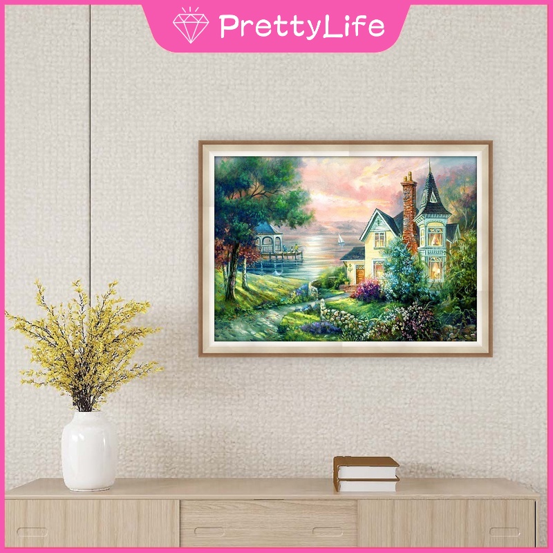 Mới Bộ Tranh Đính Đá 5D Tự Làm 40x30cm Hình Phong Cảnh Trang Trí Nhà Cửa