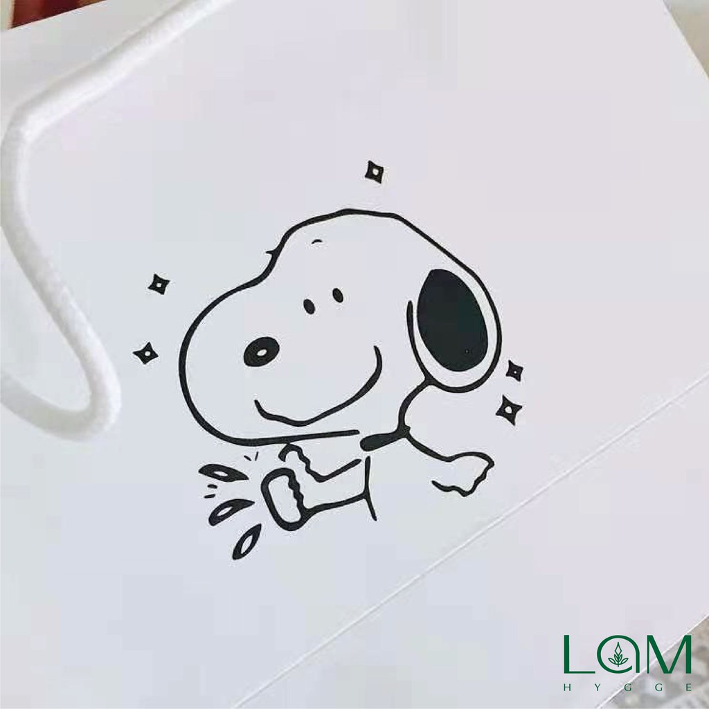 TÚI GIẤY ĐỰNG QUÀ TẶNG IN HÌNH CHÚ CÚN SNOOPY DỄ THƯƠNG DÙNG ĐỂ ĐỰNG ĐỒ (QUẦN ÁO, MỸ PHẨM, PHỤ KIỆN...)