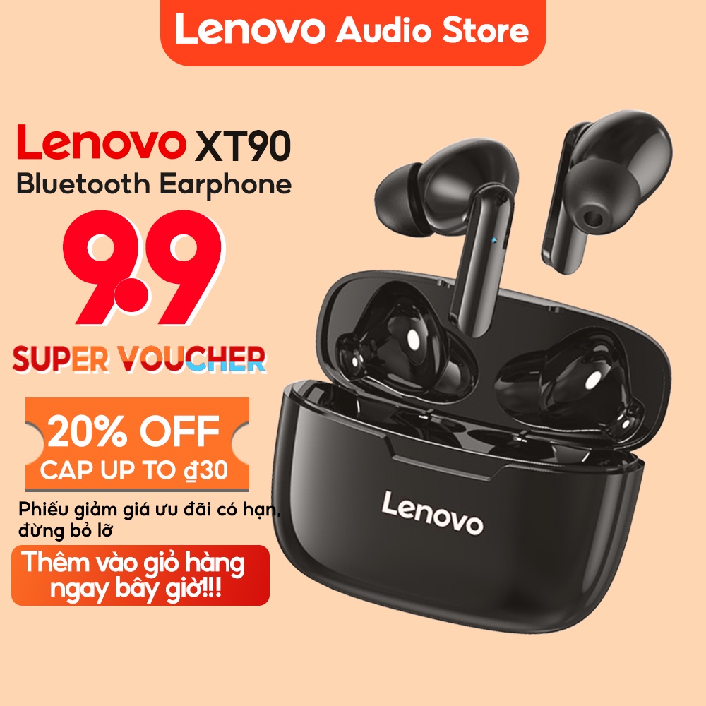 Tai nghe không dây mini Lenovo Xt90 TWS chống nước IPX5 có micro và phụ kiện