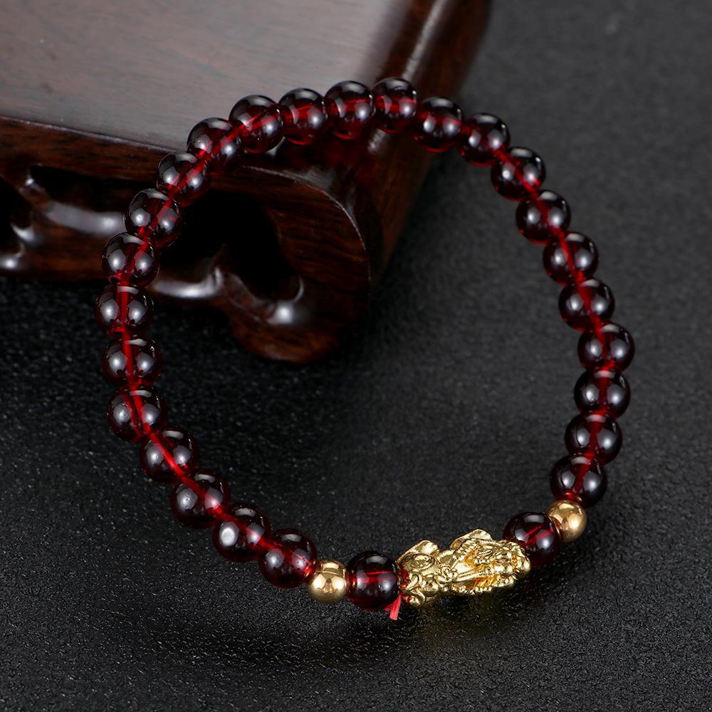 Vòng Tay Hạt Pixiu Màu Đen Co Giãn Handmade