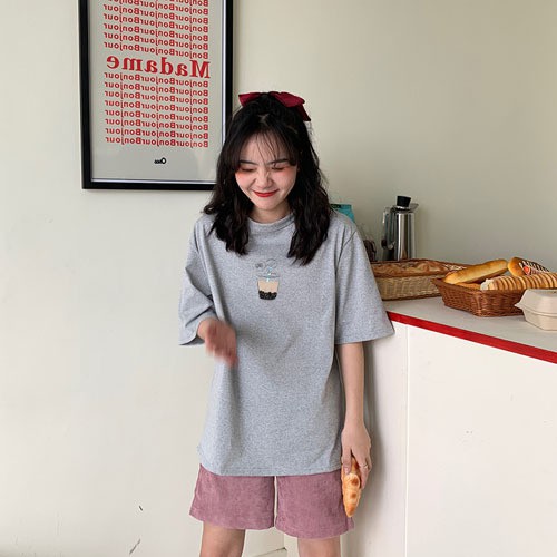 áo thun tay lỡ FREESHIP50K  áo thun in ly trà sữa TL509