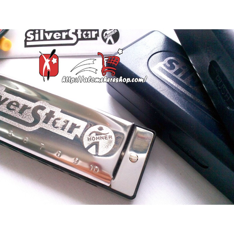 Kèn harmonica diatonic 10 lỗ  Hohner Silver Star Key C Có Clip Thực Tế