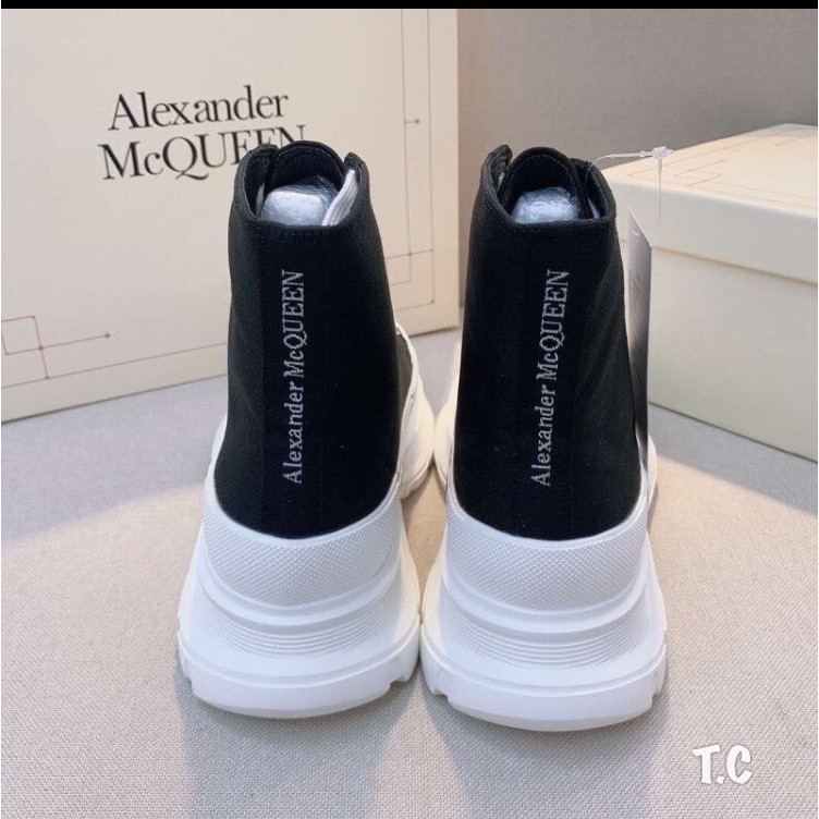 Giày sneaker thể thao MCQueen Black Tread Slick Low cao cổ-thấp cổ tăng chiều cao đủ size nam nữ kiểu dáng 2020