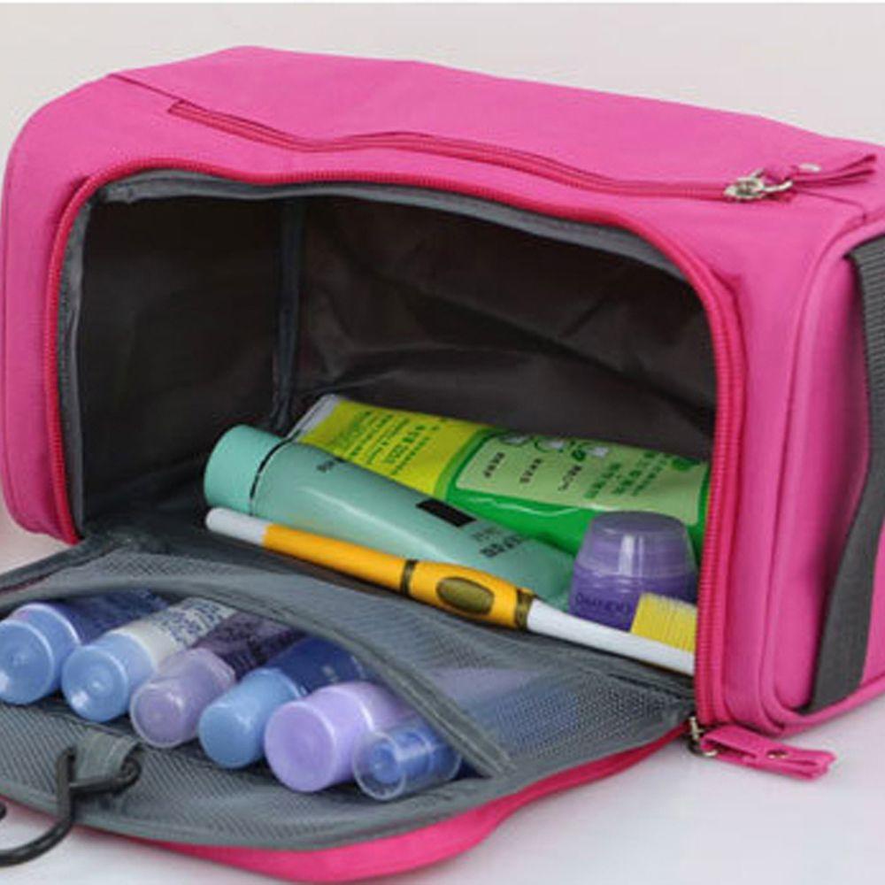 OCEANMAP Túi Đựng Mỹ Phẩm Chống Thấm Nước Màu Trơn Đơn Giản Thời Trang Retro