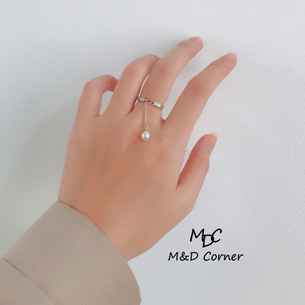 Nhẫn bạc nữ dây đính đá - M&D Corner