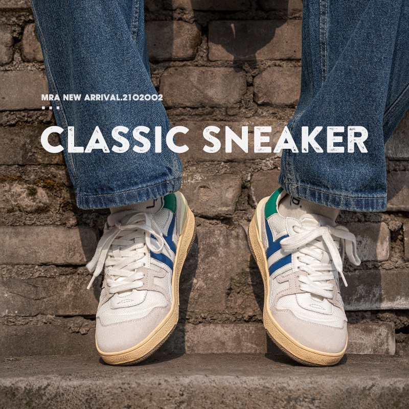 MADEN tooling men's retro moral training spring and autumn breathable casual white shoes