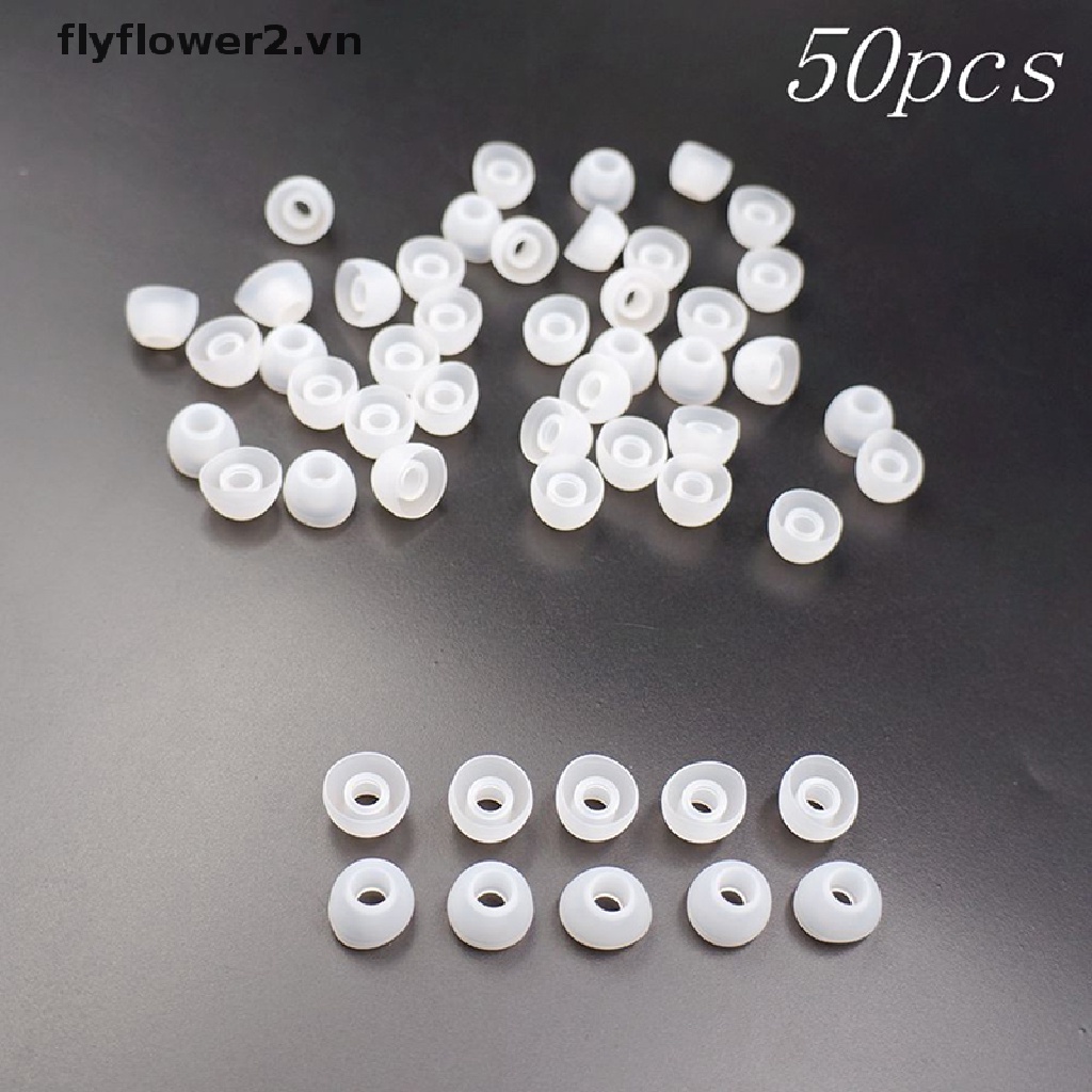 50 Miếng Đệm Tai Nghe Nhét Tai Thay Thế Bằng Silicon Mềm Trong Suốt 11MM