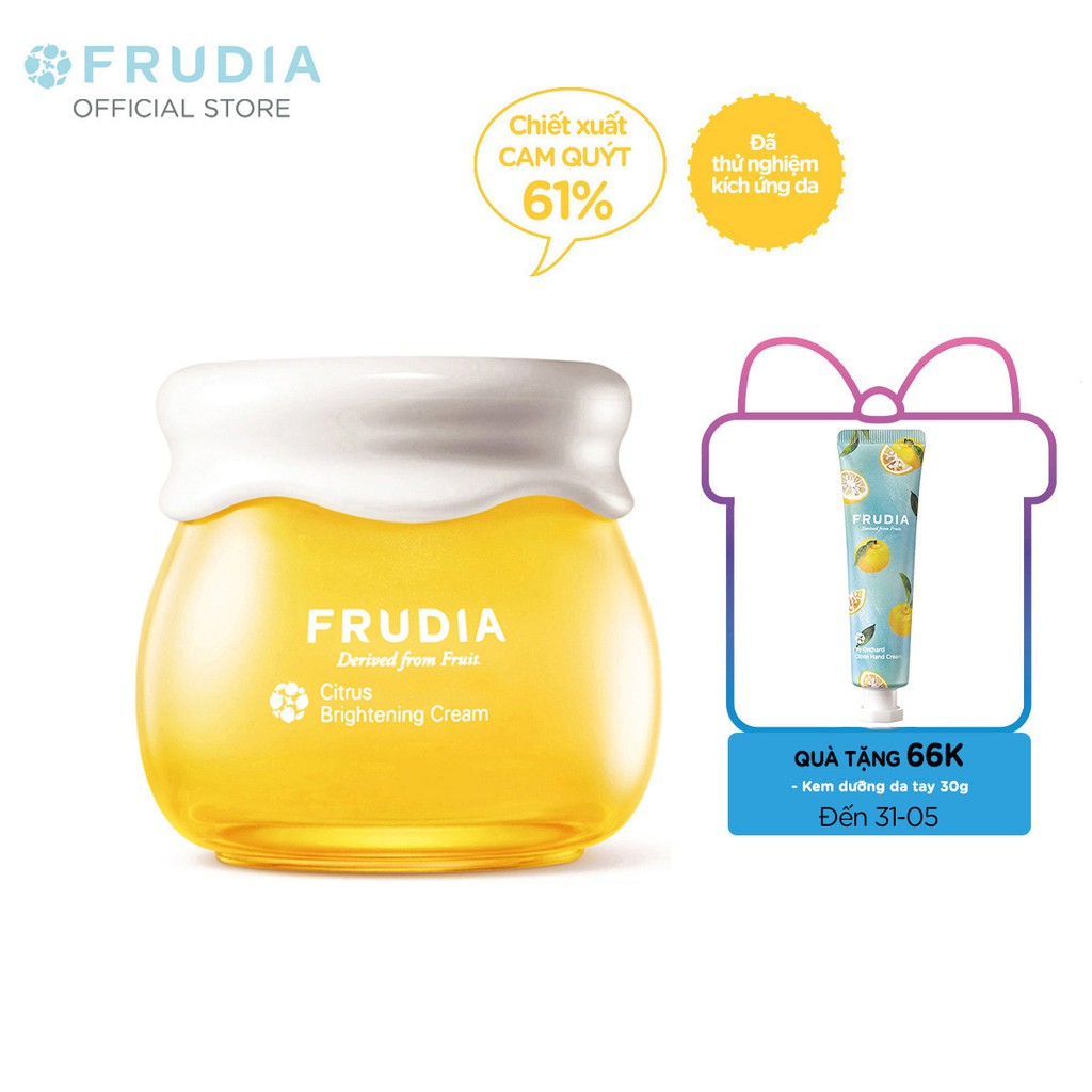 [TẶNG 72K]Kem Dưỡng Ẩm Giúp Làm Sáng Da Chiết Xuất Cam Quýt Frudia Citrus Brightening Cream 55g