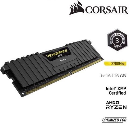 Bộ nhớ RAM dành cho PC CORSAIR VENGEANCE LPX 16GB DDR4 1x16G 3200MHz CMK16GX4M1E3200C16