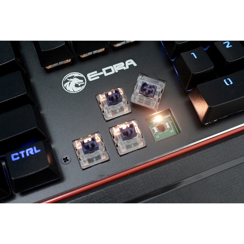 Bàn phím gaming, bàn phím máy tính chơi game cơ quang E-DRA EK300 KATANA - Led Rainbow - Có kê tay - Hàng chính hãng