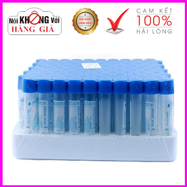 Ống nghiệm kháng đông EDTA HTM hộp mous thấp 100 cái