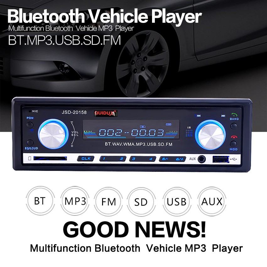 Đầu Nghe Nhạc MP3 Hỗ Trợ Bluetooth Kiêm Đài FM Cho Ô Tô JSD-20158