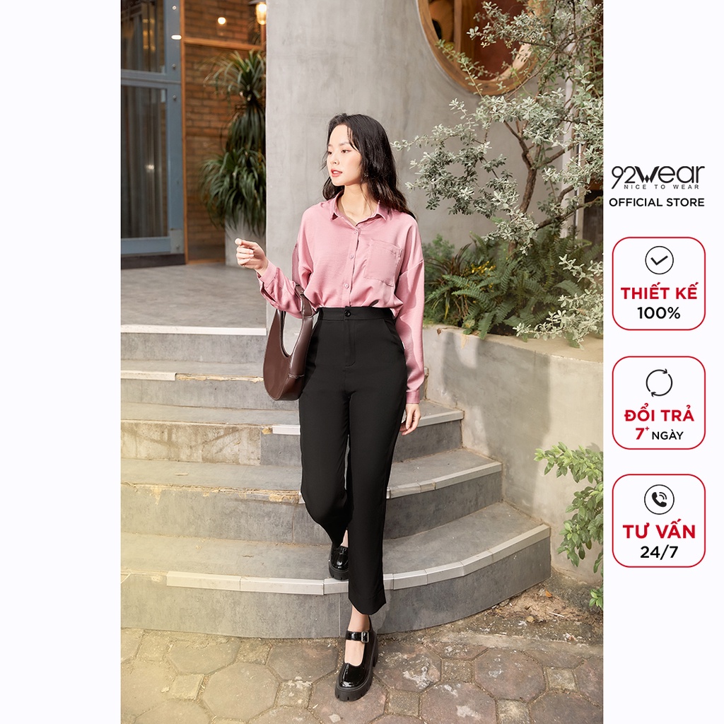 Quần Âu nữ công sở 92WEAR thiết kế túi chéo sườn QAA0127