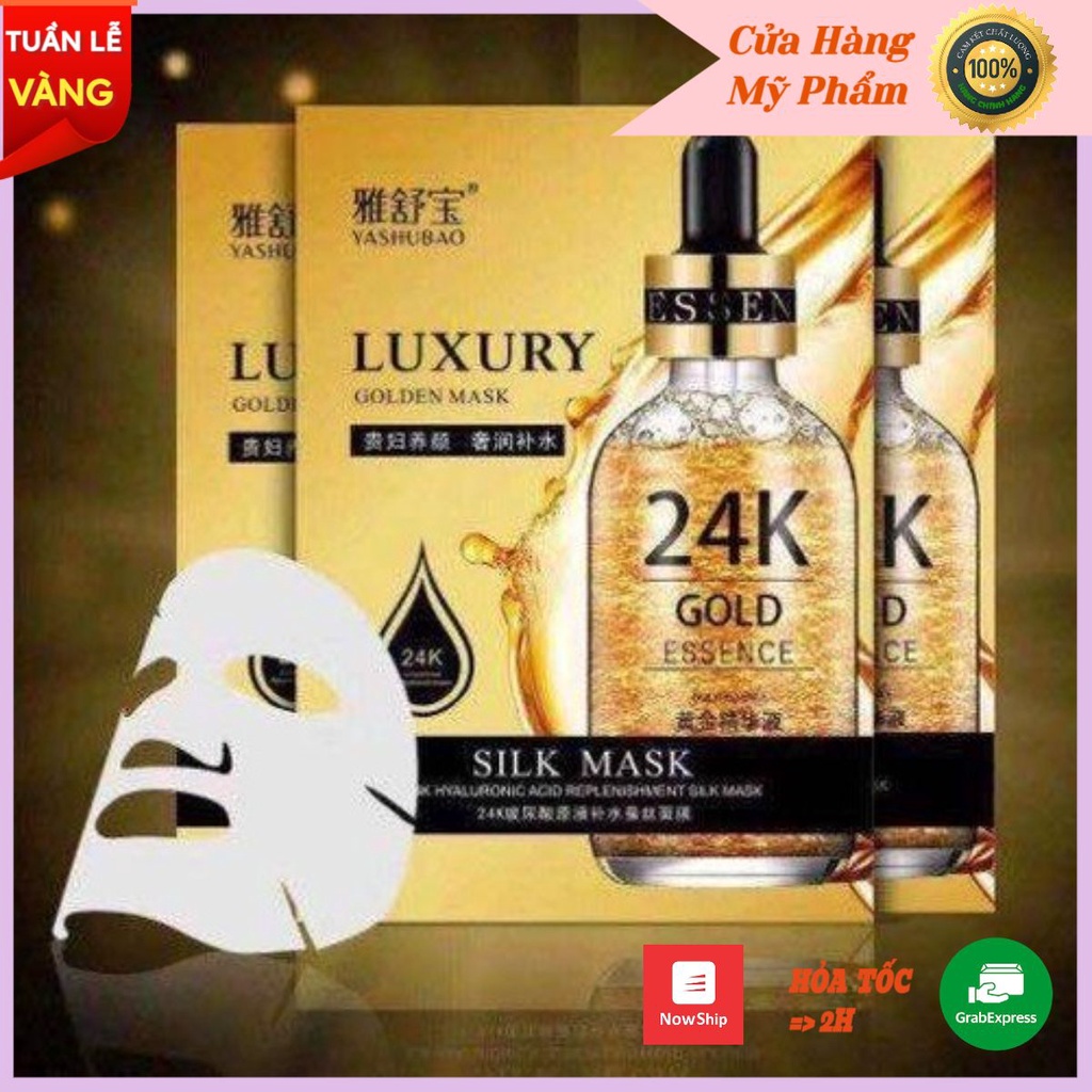 Mặt nạ vàng 24k > Lố 10 miếng< Mặt nạ vàng 24k luxury phục hồi da hư tổn lẻ 1 miếng