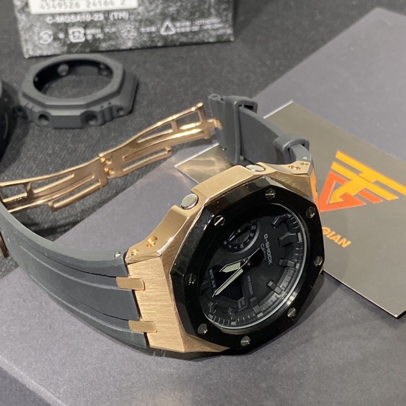 Đồng hồ nam Casio G-shock GA-2100-1A1 Custom - Kích thước vỏ : 48,5×45,4×11,8mm