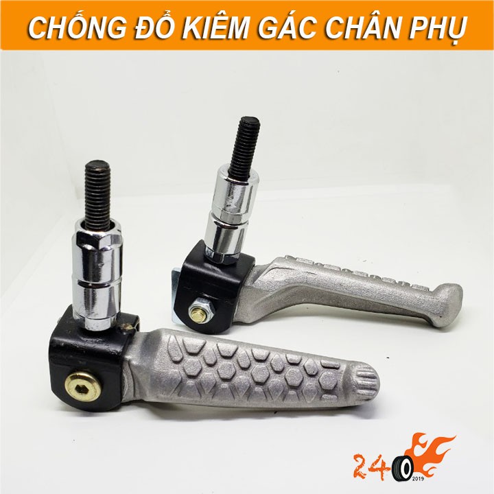 CHỐNG ĐỔ KIÊM GÁC CHÂN PHỤ CHO XE MÁY