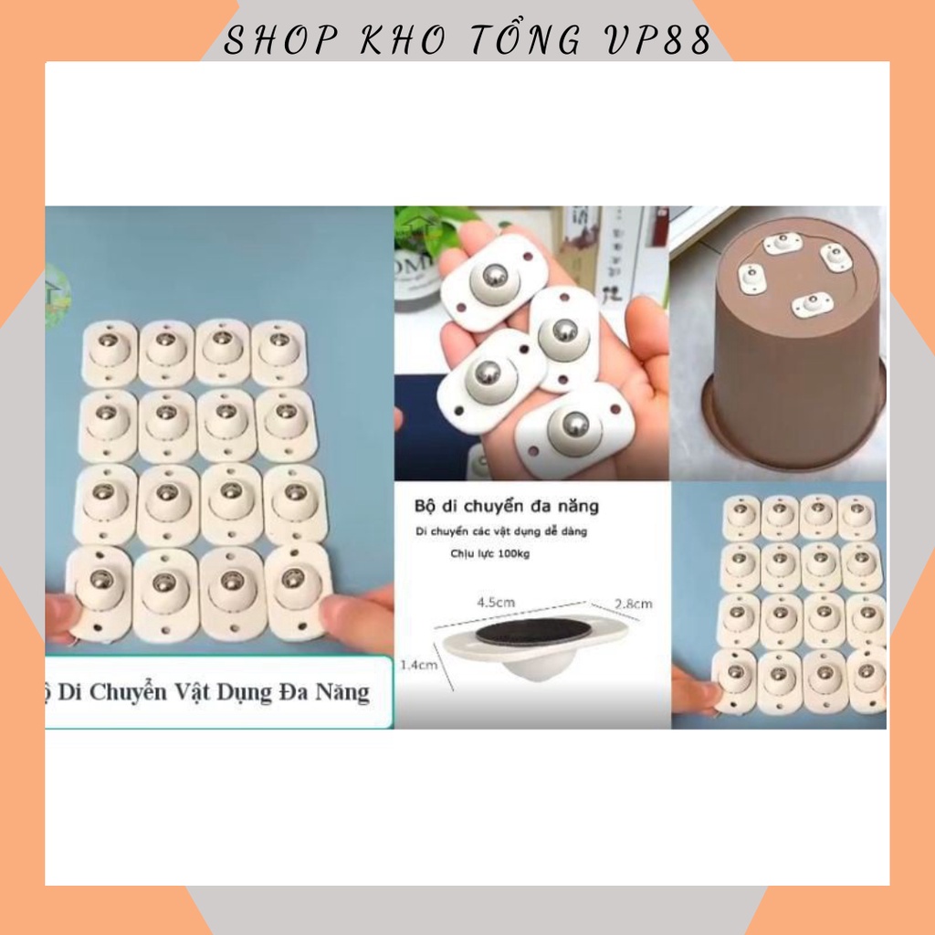 Bộ 4 Bánh Xe Dán  Di Chuyển Thùng, Hộp - Xoay 360 Dễ Dàng,Siêu Bền, Chịu Lực Tốt 88257 SHOP KHO TỔNG VP88