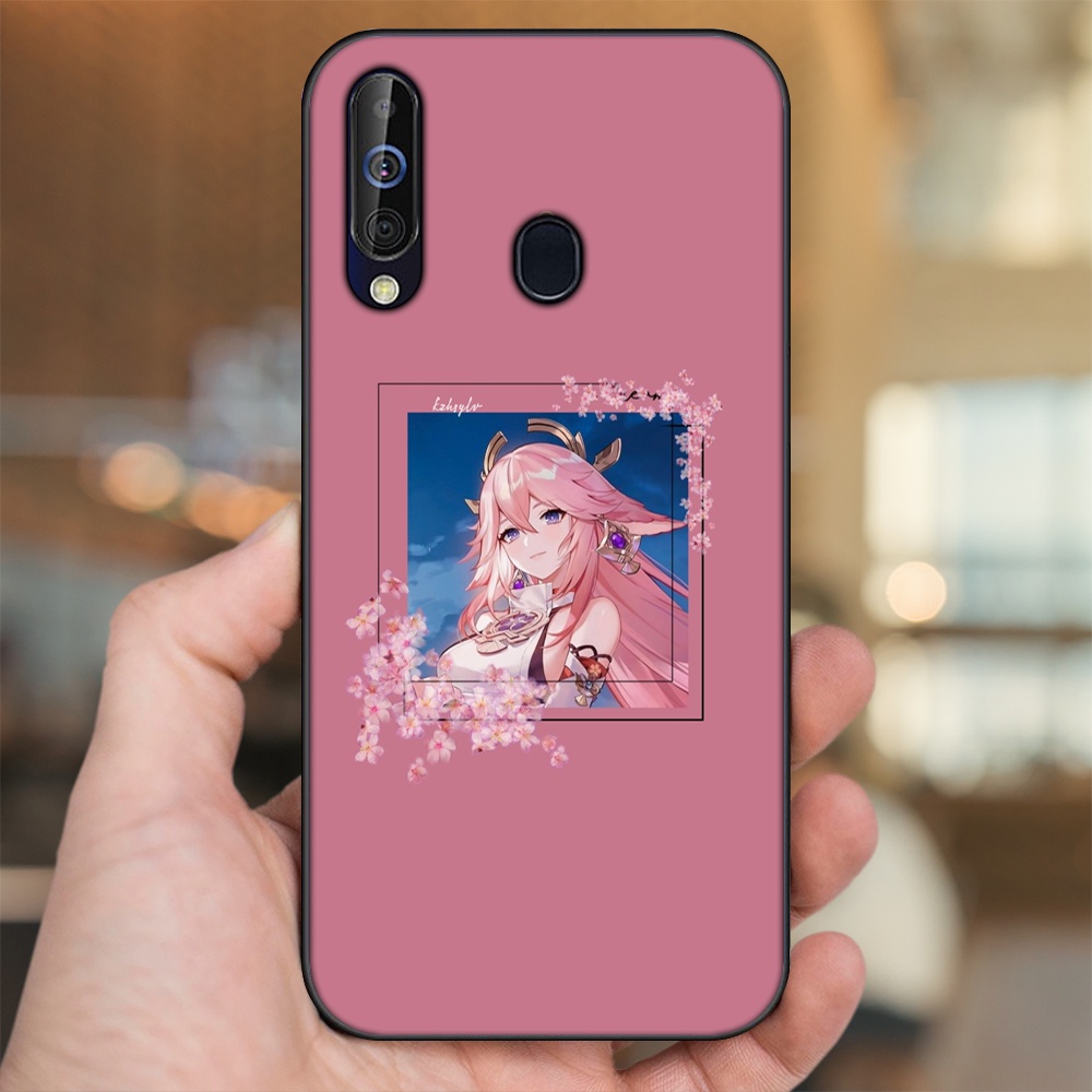 Ốp lưng Samsung A8s, A60, M30 viền đen in hình Yae Miko Genshin Impact