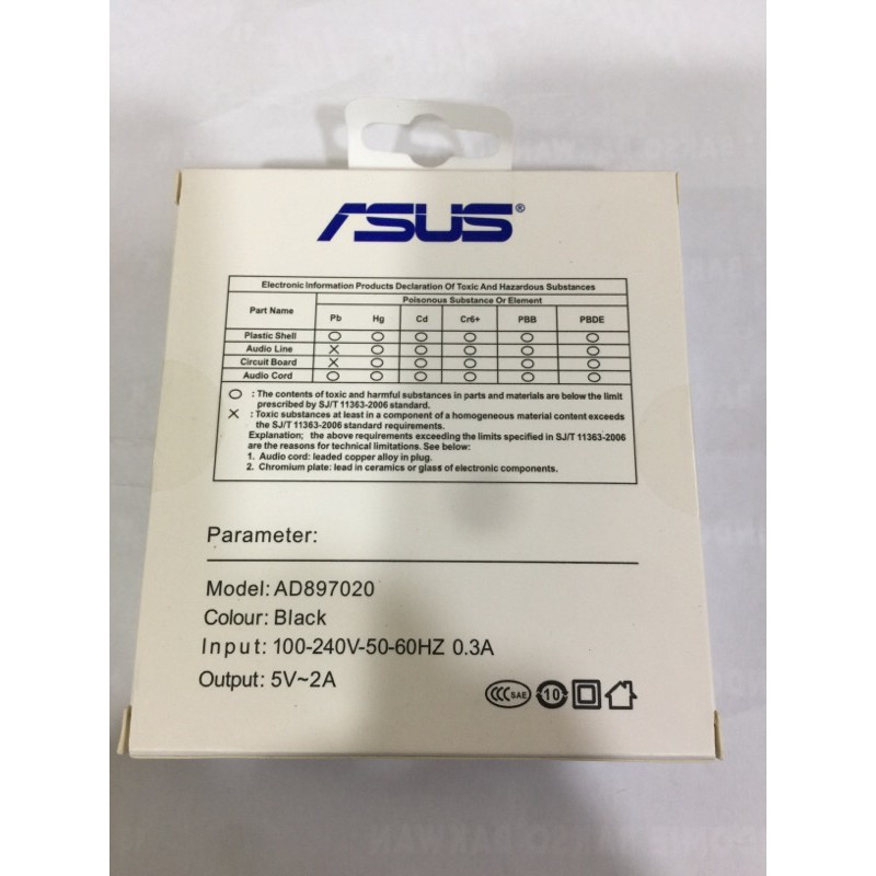 Củ Sạc Asus Zenfone Micro Usb 2a