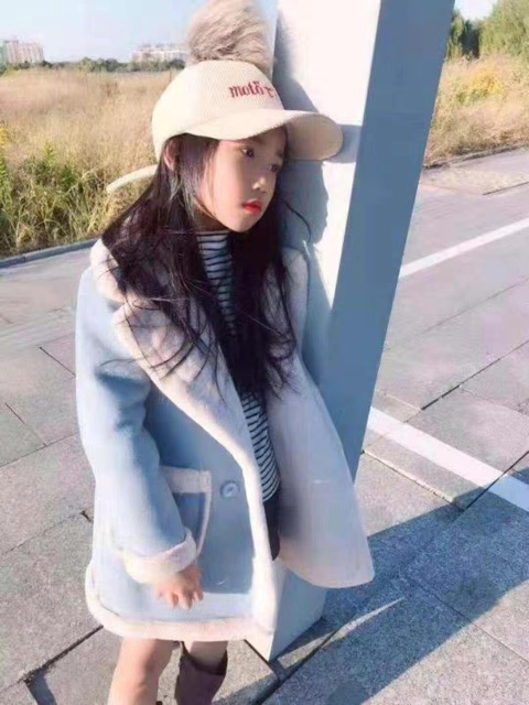 Áo Khoác Lót Lông Cừu Bé Gái Cao 1m-1m6