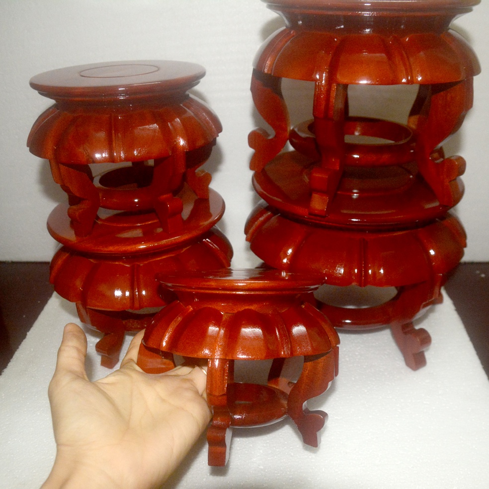 Đôn gỗ cao đế hoa mai kê tượng,đặt bình hoa