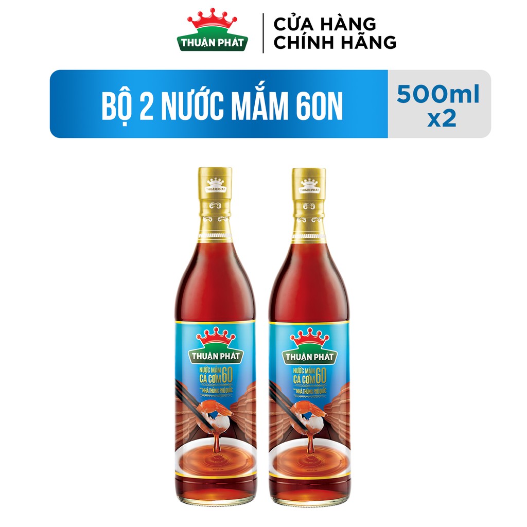 Bộ 2 nước mắm cá cơm Thuận Phát 60 500ml/chai - Từ 3 loại cá cơm Phú Quốc