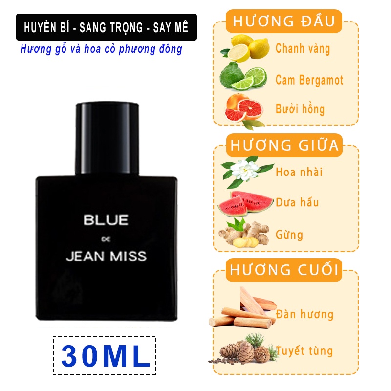 Set 3 chai nước hoa Jean Miss - Blue and Homme Sport 30ml