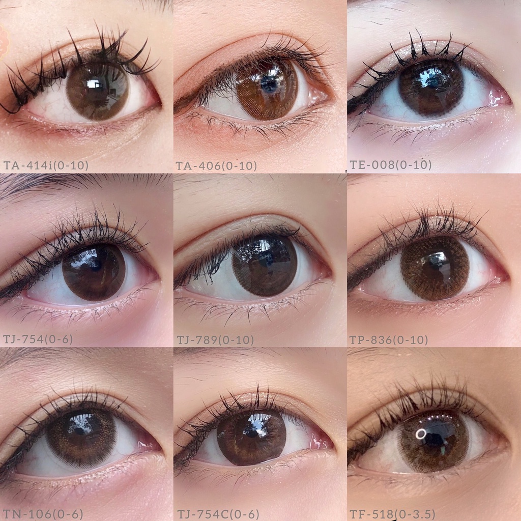 Bảng màu kính áp tròng Hàn Quốc Tinteye Lens từ 0 - 10 độ