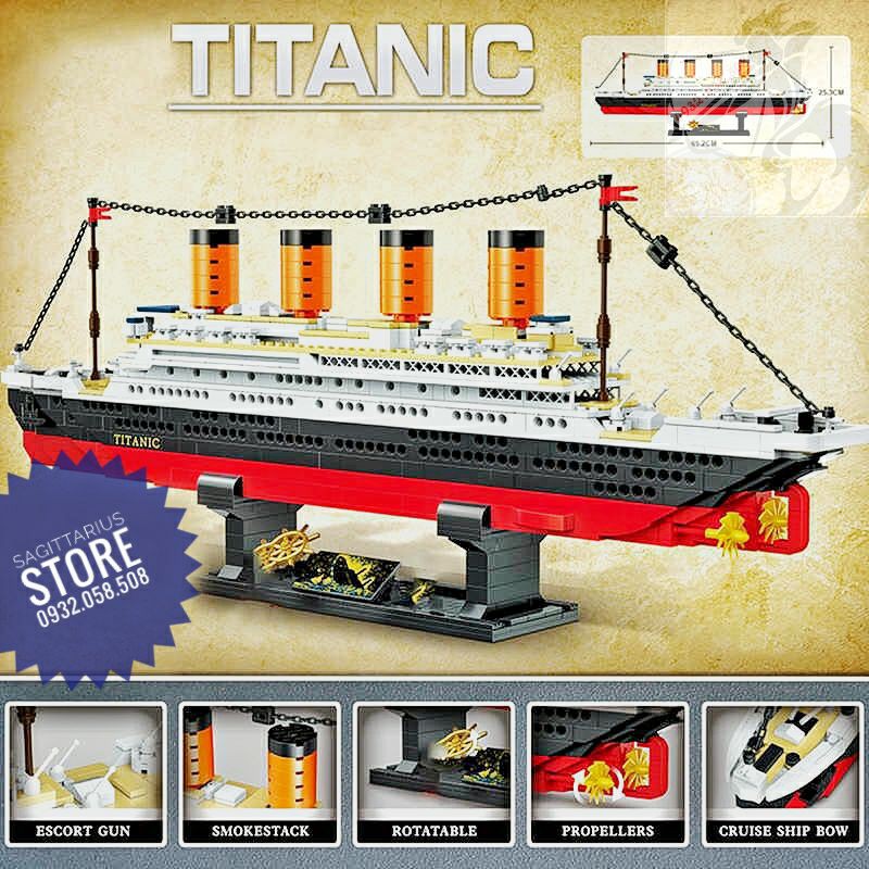 Bộ lego zhegao ql5908 lắp ráp tàu titanic  1202 mảnh  hot - ảnh sản phẩm 7