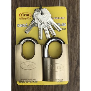 Bộ 2 ổ khóa mở chung 1 chìa FIRM, Khóa bấm chống cắt chìa vi tính