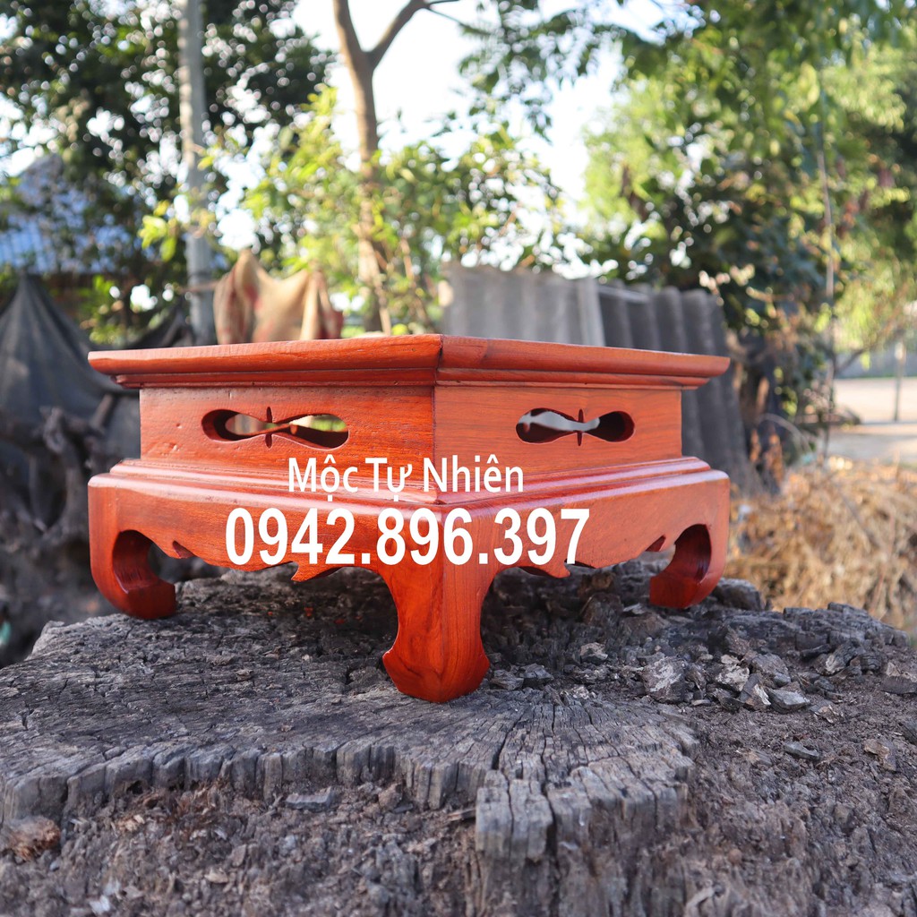 Kỉ vuông gỗ hương kệ các vận dụng trong nhà chắc chắn đẹp cao 16cm