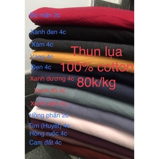 Thun cotton lụa 4c, may áo phông, váy, quần chíp ........