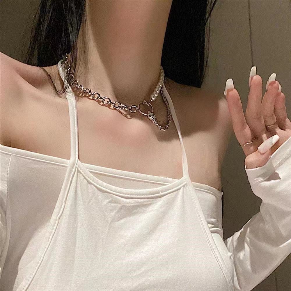 Vòng Cổ Hạt Trai Phối Xích Hình Con Rắn Serpen - Vani Store - TS000651