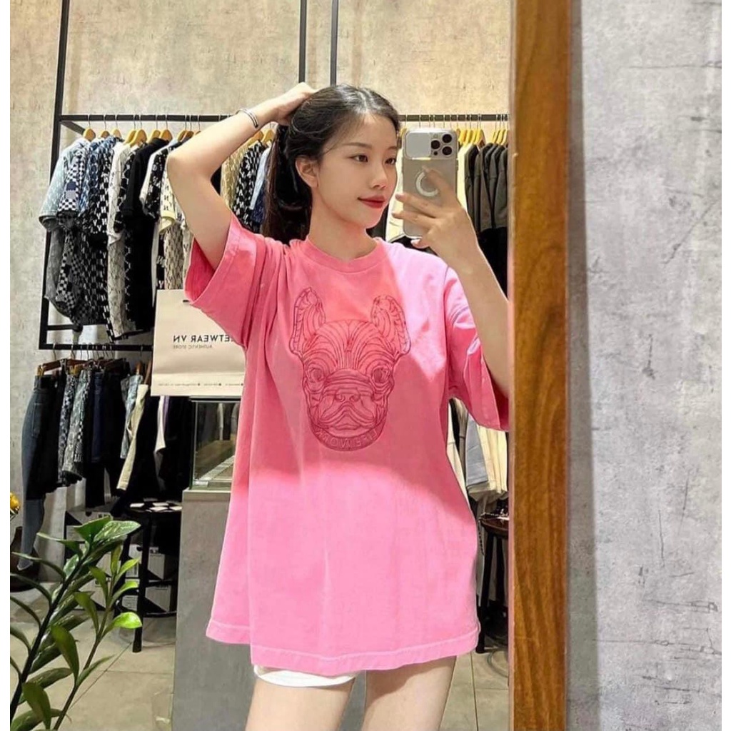 B326- ÁO PHÔNG HỒNG IN MẶT CÚN