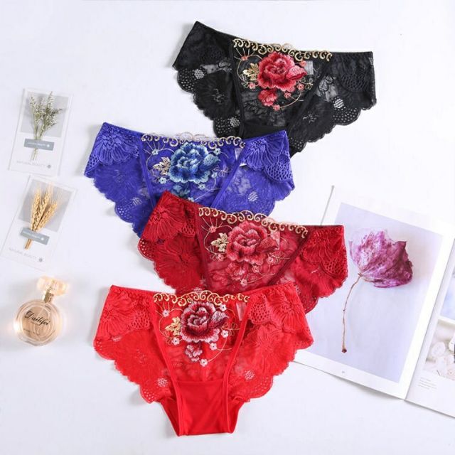 [SEXY QUẦN LÓT REN CAO CẤP THÊU HOA HỒNG QUYẾN RŨ SEXY | BigBuy360 - bigbuy360.vn
