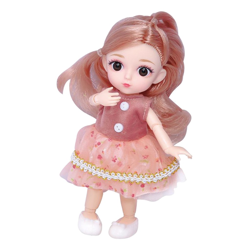 Búp Bê Tóc Dài 16cm Có 12 Khớp Nối Cho Búp Bê Bjd