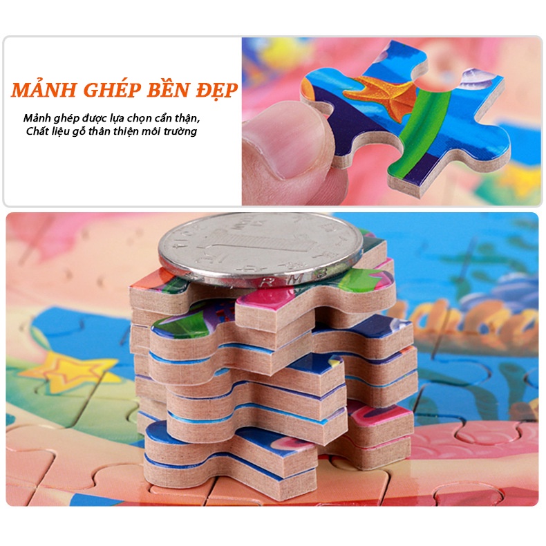 Đồ Chơi Xếp Hình 200 Mảnh Gỗ Hộp Thiếc/Xếp Hình Puzzle 200 Mảnh/Đồ Chơi Phát Triển Trí Tuệ/Xếp Hình Cho Bé