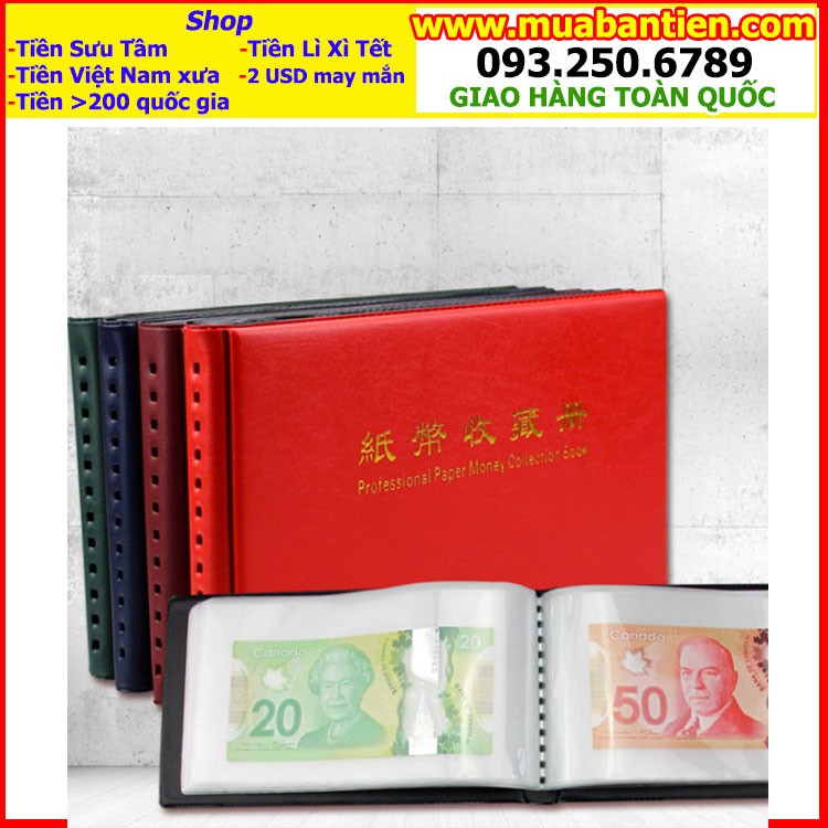 Album mini đựng tiền giấy 20 phơi TRẮNG của PCCB (chứa được tối đa 40 tờ tiền) giúp bảo quản tiền sưu tầm