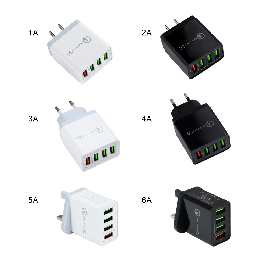 Cốc Sạc Nhanh Qc3.0 4 Cổng Usb Cho Điện Thoại